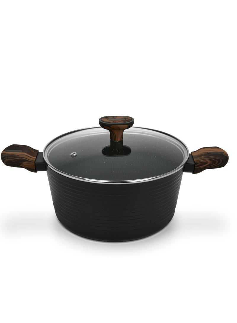 Fissman Stockpot Cuisine 20x10cm/2.6 Ltr With Glass Lid (Aluminium With Non-Stick Coating) - Image 1